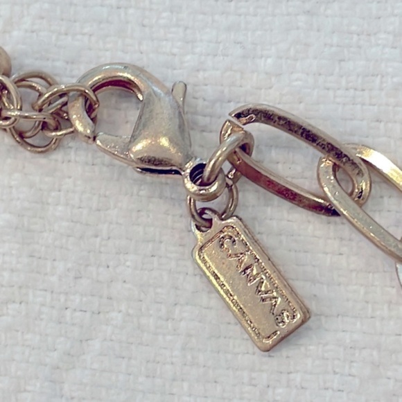 Canvas modern faux turquoise bead gold tone necklace - Picture 3 of 7